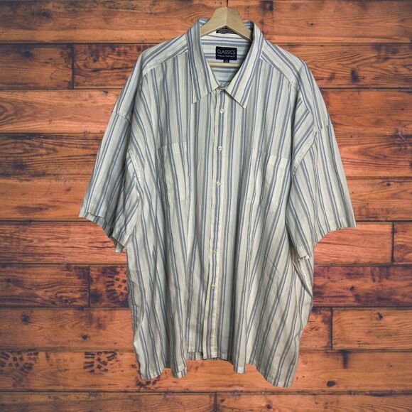 5 for $25🔥Falcon Bay Sportswear Vertical Striped Single Stitch Shirt 4X - Picture 1 of 5